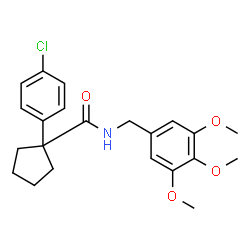 ChemSpider 2D Image | 1-(4-Chlorophenyl)-N-(3,4,5-trimethoxybenzyl)cyclopentanecarboxamide | C22H26ClNO4