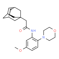 ChemSpider 2D Image | 2-[(3r)-Adamantan-1-yl]-N-[5-methoxy-2-(4-morpholinyl)phenyl]acetamide | C23H32N2O3