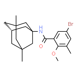 ChemSpider 2D Image | 5-Bromo-N-(3,5-dimethyladamantan-1-yl)-2-methoxy-3-methylbenzamide | C21H28BrNO2