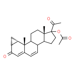 ChemSpider 2D Image | (7aR,8aS,8bS,10aS)-1-acetyl-8b,10a-dimethyl-7-oxo-1,2,3,3a,3b,7,7a,8,8a,8b,8c,9,10,10a-tetradecahydrocyclopenta[a]cyclopropa[g]phenanthren-1-yl acetate | C24H30O4