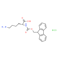 ChemSpider 2D Image | N~2~-[(9H-Fluoren-9-ylmethoxy)carbonyl]-D-lysine hydrochloride (1:1) | C21H25ClN2O4