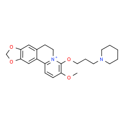 ChemSpider 2D Image | 3-Methoxy-4-[3-(1-piperidinyl)propoxy]-6,7-dihydro[1,3]dioxolo[4,5-g]pyrido[2,1-a]isoquinolin-5-ium | C23H29N2O4