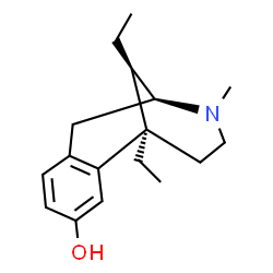 ChemSpider 2D Image | (1R,9S,13R)-1,13-Diethyl-10-methyl-10-azatricyclo[7.3.1.0~2,7~]trideca-2,4,6-trien-4-ol | C17H25NO
