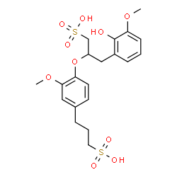 ChemSpider 2D Image | 3-(2-Hydroxy-3-methoxyphenyl)-2-[2-methoxy-4-(3-sulfopropyl)phenoxy]-1-propanesulfonic acid | C20H26O10S2