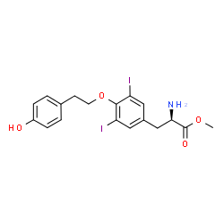 ChemSpider 2D Image | methyl (2R)-2-amino-3-[4-[2-(4-hydroxyphenyl)ethoxy]-3,5-diiodo-phenyl]propanoate | C18H19I2NO4