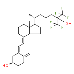 ChemSpider 2D Image | (1S,3Z)-3-[(2E)-2-[7a-methyl-1-[(1R)-6,6,6-trifluoro-5-hydroxy-1-methyl-5-(trifluoromethyl)hexyl]-2,3,3a,5,6,7-hexahydro-1H-inden-4-ylidene]ethylidene]-4-methylene-cyclohexanol | C27H38F6O2