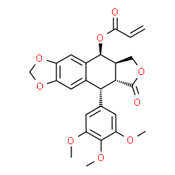 ChemSpider 2D Image | (5S,5aR,8aR,9R)-8-Oxo-9-(3,4,5-trimethoxyphenyl)-5,5a,6,8,8a,9-hexahydrofuro[3',4':6,7]naphtho[2,3-d][1,3]dioxol-5-yl acrylate | C25H24O9