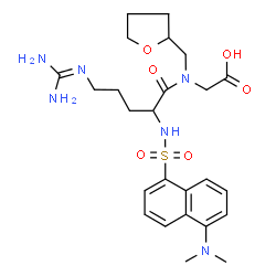 ChemSpider 2D Image | N~2~-{[5-(Dimethylamino)-1-naphthyl]sulfonyl}arginyl-N-(tetrahydro-2-furanylmethyl)glycine | C25H36N6O6S