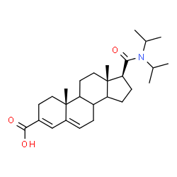 ChemSpider 2D Image | (8xi,9xi,14xi,17beta)-17-(Diisopropylcarbamoyl)androsta-3,5-diene-3-carboxylic acid | C27H41NO3