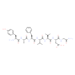 ChemSpider 2D Image | L-Tyrosyl-L-alanyl-L-phenylalanyl-L-valyl-L-valyl-L-alpha-aspartylglycinamide | C37H52N8O10