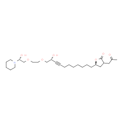 ChemSpider 2D Image | (5R)-5-[(10R)-10-Hydroxy-11-{2-[(2R)-2-hydroxy-2-(1-piperidinyl)ethoxy]ethoxy}-8-undecyn-1-yl]-3-(2-oxopropyl)dihydro-2(3H)-furanone | C27H45NO7