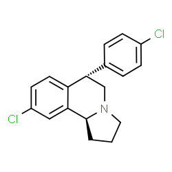 ChemSpider 2D Image | (6S,10bS)-9-Chloro-6-(4-chlorophenyl)-1,2,3,5,6,10b-hexahydropyrrolo[2,1-a]isoquinoline | C18H17Cl2N