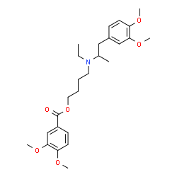 ChemSpider 2D Image | 4-{[1-(3,4-Dimethoxyphenyl)-2-propanyl](ethyl)amino}butyl 3,4-dimethoxybenzoate | C26H37NO6