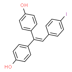 ChemSpider 2D Image | 4,4'-[2-(4-Iodophenyl)-1,1-ethenediyl]diphenol | C20H15IO2