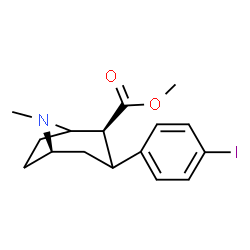 ChemSpider 2D Image | Methyl (2S,5R)-3-(4-iodophenyl)-8-methyl-8-azabicyclo[3.2.1]octane-2-carboxylate | C16H20INO2