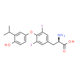 ChemSpider 2D Image | O-(4-Hydroxy-3-isopropylphenyl)-3,5-diiodo-D-tyrosine | C18H19I2NO4