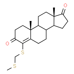 ChemSpider 2D Image | (8xi,9xi,14xi)-4-{[(Methylsulfanyl)methyl]sulfanyl}androst-4-ene-3,17-dione | C21H30O2S2