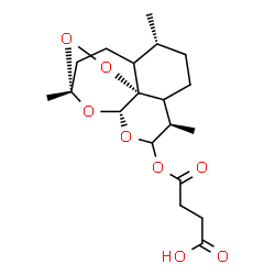 ChemSpider 2D Image | 4-Oxo-4-{[(1R,5R,9R,12R,13R)-1,5,9-trimethyl-11,14,15,16-tetraoxatetracyclo[10.3.1.0~4,13~.0~8,13~]hexadec-10-yl]oxy}butanoic acid | C19H28O8