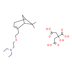 ChemSpider 2D Image | 2-[2-(6,6-Dimethylbicyclo[3.1.1]hept-2-en-2-yl)ethoxy]-N,N-diethylethanamine 2-hydroxy-1,2,3-propanetricarboxylate (1:1) | C23H39NO8