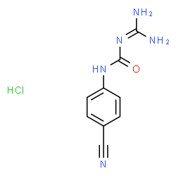 ChemSpider 2D Image | 1-(4-Cyanophenyl)-3-(diaminomethylene)urea hydrochloride (1:1) | C9H10ClN5O