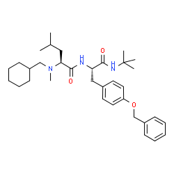 ChemSpider 2D Image | N-(Cyclohexylmethyl)-N-methyl-L-leucyl-O-benzyl-N-(2-methyl-2-propanyl)-L-tyrosinamide | C34H51N3O3