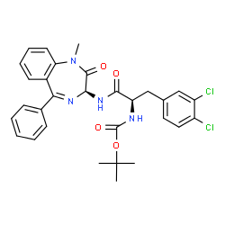 ChemSpider 2D Image | 2-Methyl-2-propanyl [(2R)-3-(3,4-dichlorophenyl)-1-{[(3S)-1-methyl-2-oxo-5-phenyl-2,3-dihydro-1H-1,4-benzodiazepin-3-yl]amino}-1-oxo-2-propanyl]carbamate | C30H30Cl2N4O4