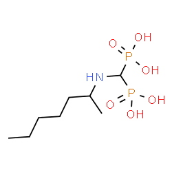 ChemSpider 2D Image | [(2-Heptanylamino)methylene]bis(phosphonic acid) | C8H21NO6P2