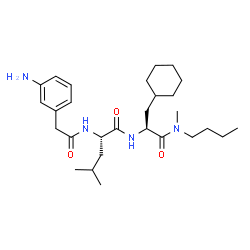 ChemSpider 2D Image | N-[(3-Aminophenyl)acetyl]-L-leucyl-N-butyl-3-cyclohexyl-N-methyl-L-alaninamide | C28H46N4O3