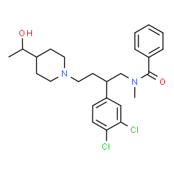 ChemSpider 2D Image | N-{2-(3,4-Dichlorophenyl)-4-[4-(1-hydroxyethyl)-1-piperidinyl]butyl}-N-methylbenzamide | C25H32Cl2N2O2