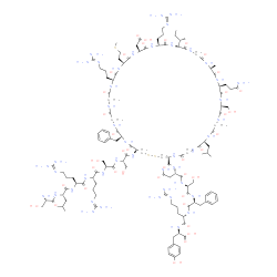 ChemSpider 2D Image | (2R)-2-[[(2S)-2-[[(2S)-2-[[(2S)-2-[[(2S)-4-amino-2-[[(4S,10S,16S,19S,22S,28S,31S,34S,37S,40S,49S,52S)-52-[[(2S)-2-[[(2S)-2-[[(2S)-2-[[(2S)-2-[[(2S)-2-[[(2S)-2-amino-3-hydroxy-propanoyl]amino]-4-methyl-pentanoyl]amino]-5-guanidino-pentanoyl]amino]-5-guanidino-pentanoyl]amino]-3-hydroxy-propanoyl]amino]-3-hydroxy-propanoyl]amino]-19-(3-amino-3-oxo-propyl)-49-benzyl-34-(carboxymethyl)-31,40-bis(3-guanidinopropyl)-16-(hydroxymethyl)-10-isobutyl-22-methyl-28-[(1S)-1-methylpropyl]-37-(2-methylsulfanylethyl)-6,9,12,15,18,21,24,27,30,33,36,39,42,45,48,51-hexadecaoxo-1,2-dithia-5,8,11,14,17,20,23,26,29,32,35,38,41,44,47,50-hexadecazacyclotripentacontane-4-carbonyl]amino]-4-oxo-butanoyl]amino]-3-hydroxy-propanoyl]amino]-3-phenyl-propanoyl]amino]-5-guanidino-pentanoyl]amino]-3-(4-hydroxyphenyl)propanoic acid | C127H203N45O39S3