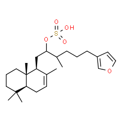 ChemSpider 2D Image | 6-(3-Furyl)-3-methyl-1-[(1S,4aS,8aS)-2,5,5,8a-tetramethyl-1,4,4a,5,6,7,8,8a-octahydro-1-naphthalenyl]-2-hexanyl hydrogen sulfate | C25H40O5S