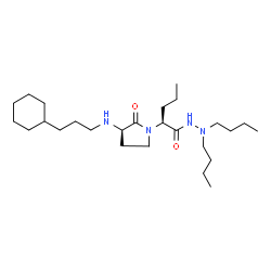 ChemSpider 2D Image | (2S)-N',N'-Dibutyl-2-{(3R)-3-[(3-cyclohexylpropyl)amino]-2-oxo-1-pyrrolidinyl}pentanehydrazide | C26H50N4O2