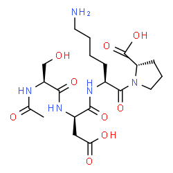 ChemSpider 2D Image | N-Acetyl-L-seryl-D-alpha-aspartyl-L-lysyl-L-proline | C20H33N5O9