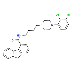 ChemSpider 2D Image | N-{4-[4-(2,3-Dichlorophenyl)-1-piperazinyl]butyl}-9H-fluorene-4-carboxamide | C28H29Cl2N3O
