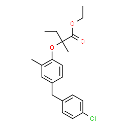 ChemSpider 2D Image | Ethyl 2-[4-(4-chlorobenzyl)-2-methylphenoxy]-2-methylbutanoate | C21H25ClO3