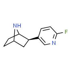 ChemSpider 2D Image | (2R)-2-(6-Fluoro-3-pyridinyl)-7-azabicyclo[2.2.1]heptane | C11H13FN2