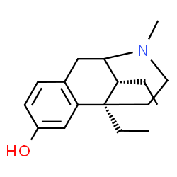 ChemSpider 2D Image | (6R,11R)-6,11-diethyl-3-methyl-1,2,3,4,5,6-hexahydro-2,6-methano-3-benzazocin-8-ol | C17H25NO