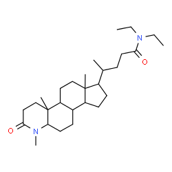 ChemSpider 2D Image | N,N-Diethyl-4-(1,4a,6a-trimethyl-2-oxohexadecahydro-1H-indeno[5,4-f]quinolin-7-yl)pentanamide | C28H48N2O2