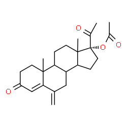 ChemSpider 2D Image | (8xi,9xi,10xi,13xi,14xi)-6-Methylene-3,20-dioxopregn-4-en-17-yl acetate | C24H32O4
