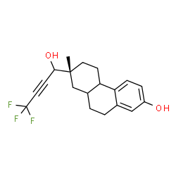 ChemSpider 2D Image | (7R)-7-Methyl-7-(4,4,4-trifluoro-1-hydroxy-2-butyn-1-yl)-4b,5,6,7,8,8a,9,10-octahydro-2-phenanthrenol | C19H21F3O2