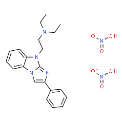 ChemSpider 2D Image | N,N-Diethyl-2-(2-phenyl-9H-imidazo[1,2-a]benzimidazol-9-yl)ethanamine nitrate (1:2) | C21H26N6O6