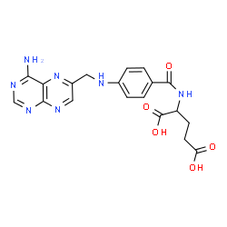 ChemSpider 2D Image | N-(4-{[(4-Amino-6-pteridinyl)methyl]amino}benzoyl)glutamic acid | C19H19N7O5
