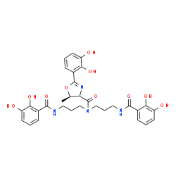 ChemSpider 2D Image | (5R)-N,N-Bis{3-[(2,3-dihydroxybenzoyl)amino]propyl}-2-(2,3-dihydroxyphenyl)-5-methyl-4,5-dihydro-1,3-oxazole-4-carboxamide | C31H34N4O10