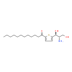ChemSpider 2D Image | 1-{5-[(1S,2S)-2-Amino-1,3-dihydroxypropyl]-2-thienyl}-1-dodecanone | C19H33NO3S