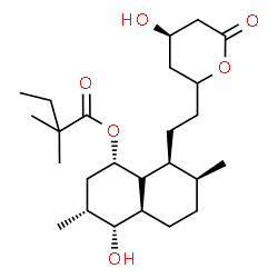 ChemSpider 2D Image | (1S,3R,4R,4aR,7S,8S)-4-Hydroxy-8-{2-[(4R)-4-hydroxy-6-oxotetrahydro-2H-pyran-2-yl]ethyl}-3,7-dimethyldecahydro-1-naphthalenyl 2,2-dimethylbutanoate | C25H42O6
