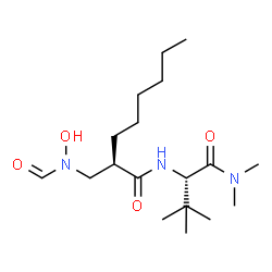 ChemSpider 2D Image | (2R)-N-[(2S)-1-(Dimethylamino)-3,3-dimethyl-1-oxo-2-butanyl]-2-{[formyl(hydroxy)amino]methyl}octanamide | C18H35N3O4