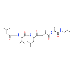 ChemSpider 2D Image | (2S,5S)-N-[(2R)-1-(Isobutylamino)-1-oxo-2-propanyl]-2,7-dimethyl-5-{[N-(3-methylbutanoyl)-L-valyl]amino}-4-oxooctanamide | C27H50N4O5