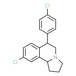ChemSpider 2D Image | 9-Chloro-6-(4-chlorophenyl)-1,2,3,5,6,10b-hexahydropyrrolo[2,1-a]isoquinoline | C18H17Cl2N