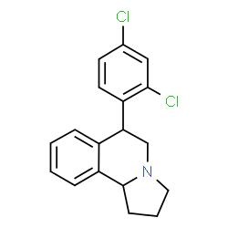 ChemSpider 2D Image | 6-(2,4-Dichlorophenyl)-1,2,3,5,6,10b-hexahydropyrrolo[2,1-a]isoquinoline | C18H17Cl2N