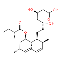 ChemSpider 2D Image | (3R,5R)-7-[(1S,2S,6R,8S,8aR)-2,6-Dimethyl-8-{[(2R)-2-methylbutanoyl]oxy}-1,2,6,7,8,8a-hexahydro-1-naphthalenyl]-3,5-dihydroxyheptanoic acid | C24H38O6